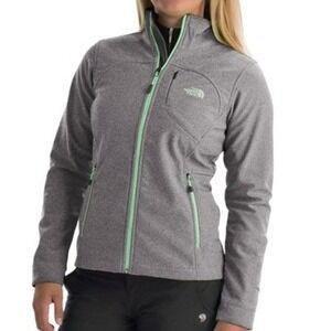 The North Face Gray Full Zip Apex Bionic Jacket Windproof Fleece Lined Womens M‎